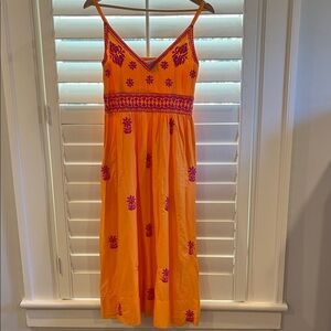 Gretchen Scott Designs Orange and Pink Maxi Dress